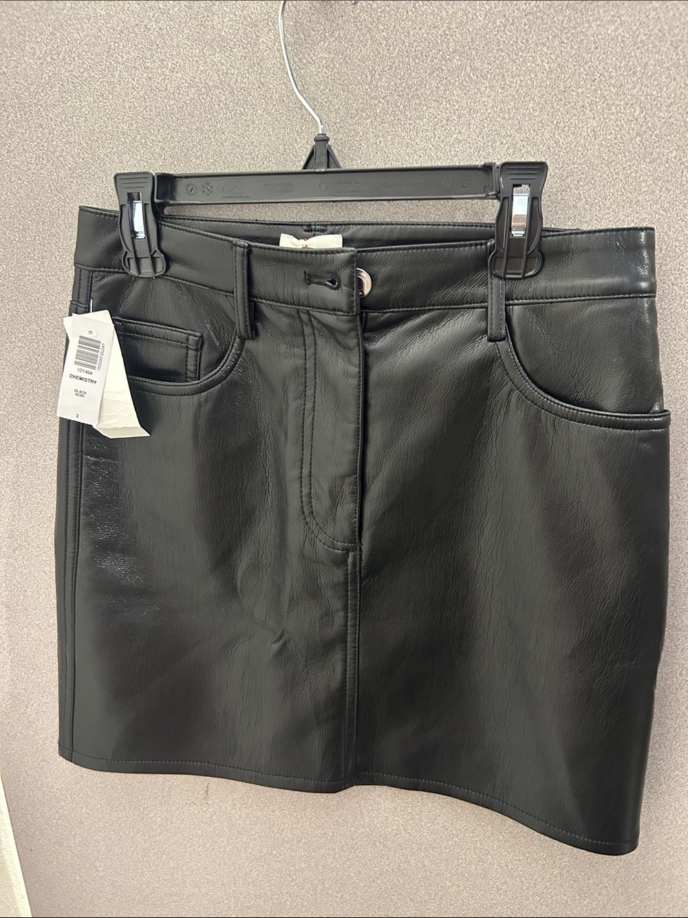 Wilfred Black Faux Leather Mini Skirt